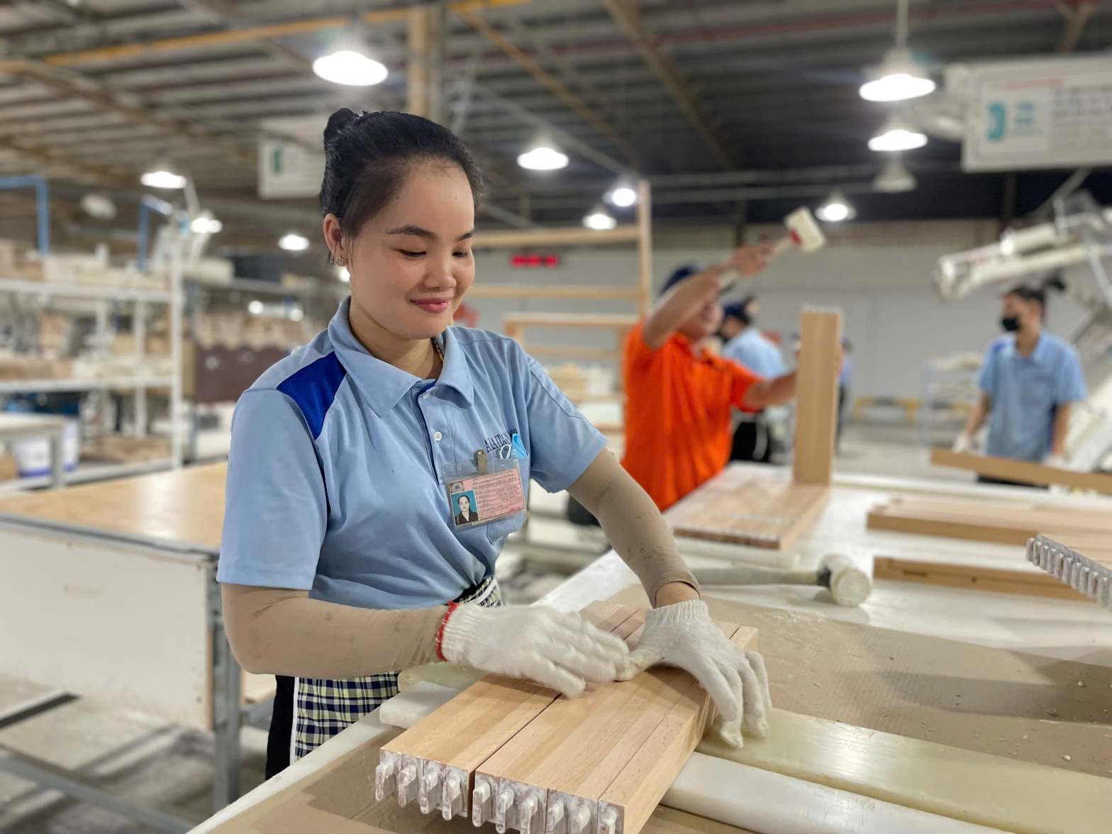 Female workers are supported and facilitated to work in factories.