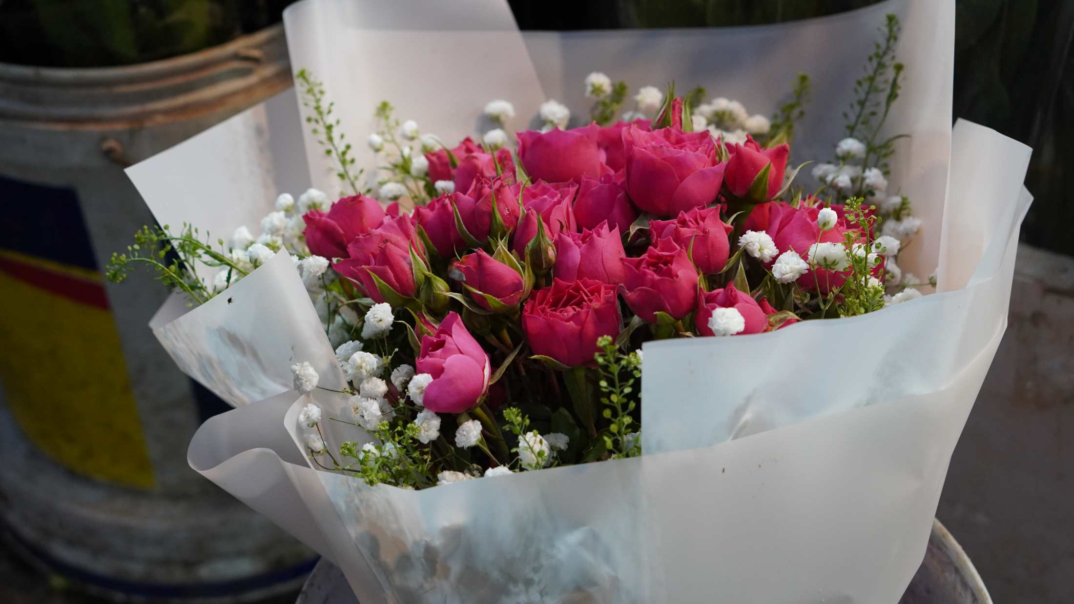 Những bó hoa hồng rực rỡ được nhiều người lựa chọn trong dịp 8/3 để bày tỏ tình yêu và sự trân trọng dành cho phái đẹp. Ảnh: Minh Vũ