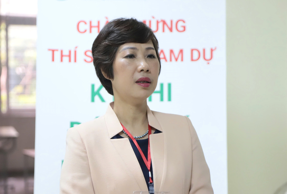 TS Vương Thị Phương Thảo, Phó Viện trưởng Viện Đào tạo số và Khảo thí, Phó Chủ tịch Hội đồng thi, Đại học Quốc gia Hà Nội. Ảnh: Tường Vân