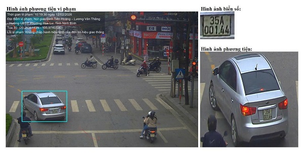 Car owner fined remotely in Ninh Binh. Photo: Ninh Binh Traffic Police