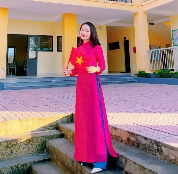 Cô giáo Trần Thị Ngọc Thúy, Trường Tiểu học Mỹ Lộc, xã Đồng Lộc. Ảnh: La Giang