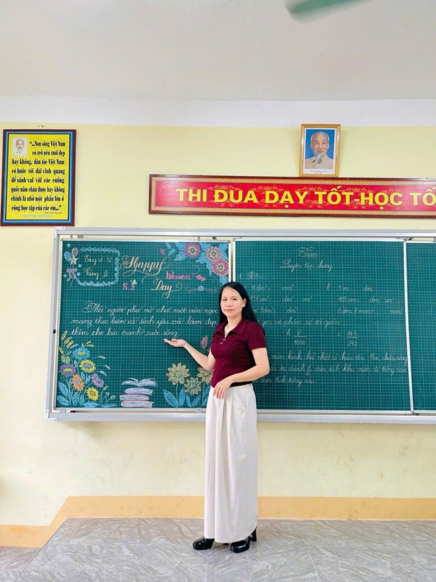 Cô giáo Trần Anh Ngọc Lan, Trường Tiểu học Vượng Lộc. Ảnh: La Giang