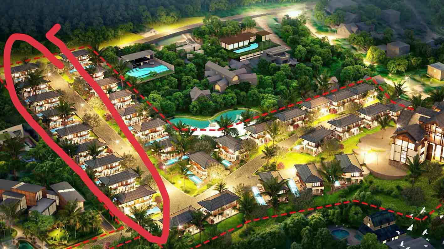 Bản thiết kế tại khu đất cách hồ Yên Bài khoảng 500m nằm dưới chân đồi. Ảnh: NVCC