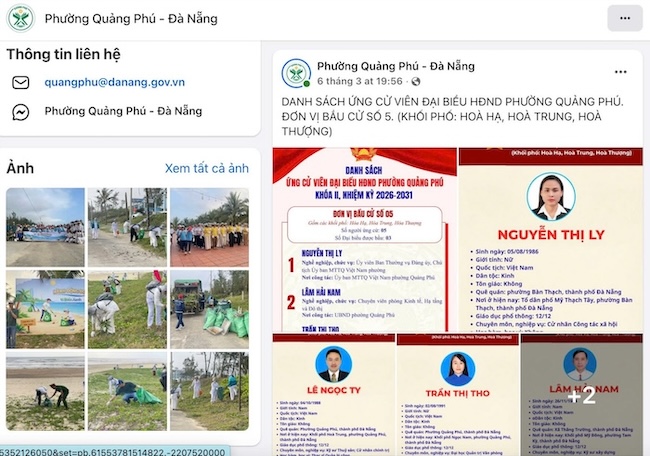 Ward in Da Nang spreads election information to voters through social networks. Photo: Nguyen Linh