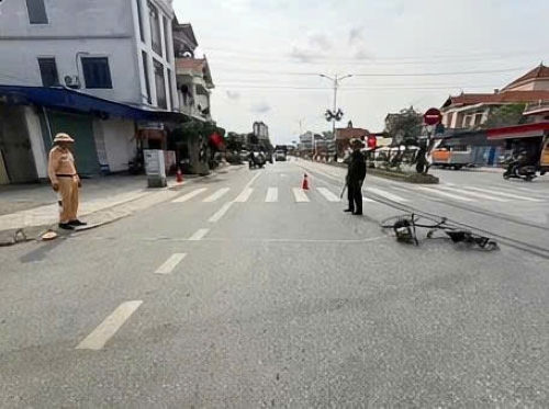Scene of the accident that killed the old man. Photo: Hai Phong Traffic Safety Board