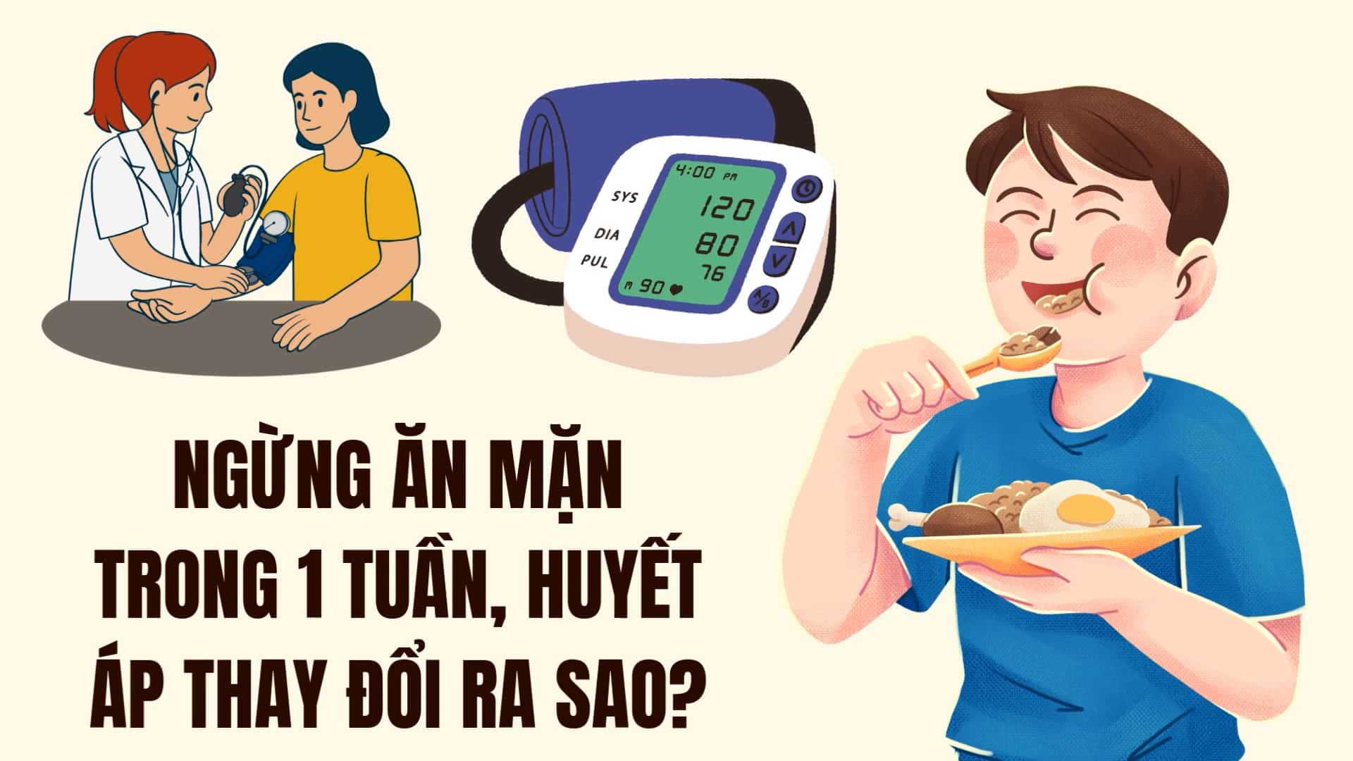 What happens to blood pressure when you stop eating salty food for 1 week