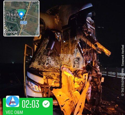 Scene of the accident on the highway. Photo: Road Management Office I.4