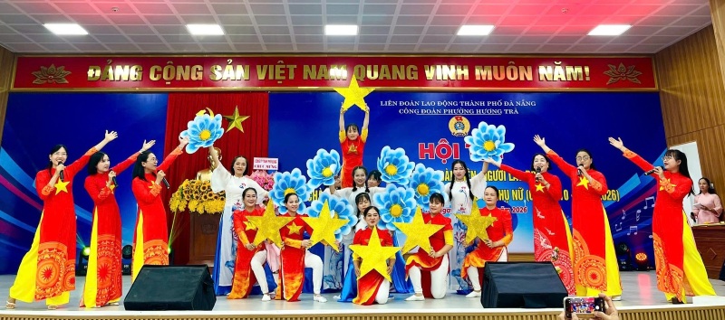 Các tiết mục tại hội thi được dàn dựng công phu, hấp dẫn. Ảnh: Hương Trà