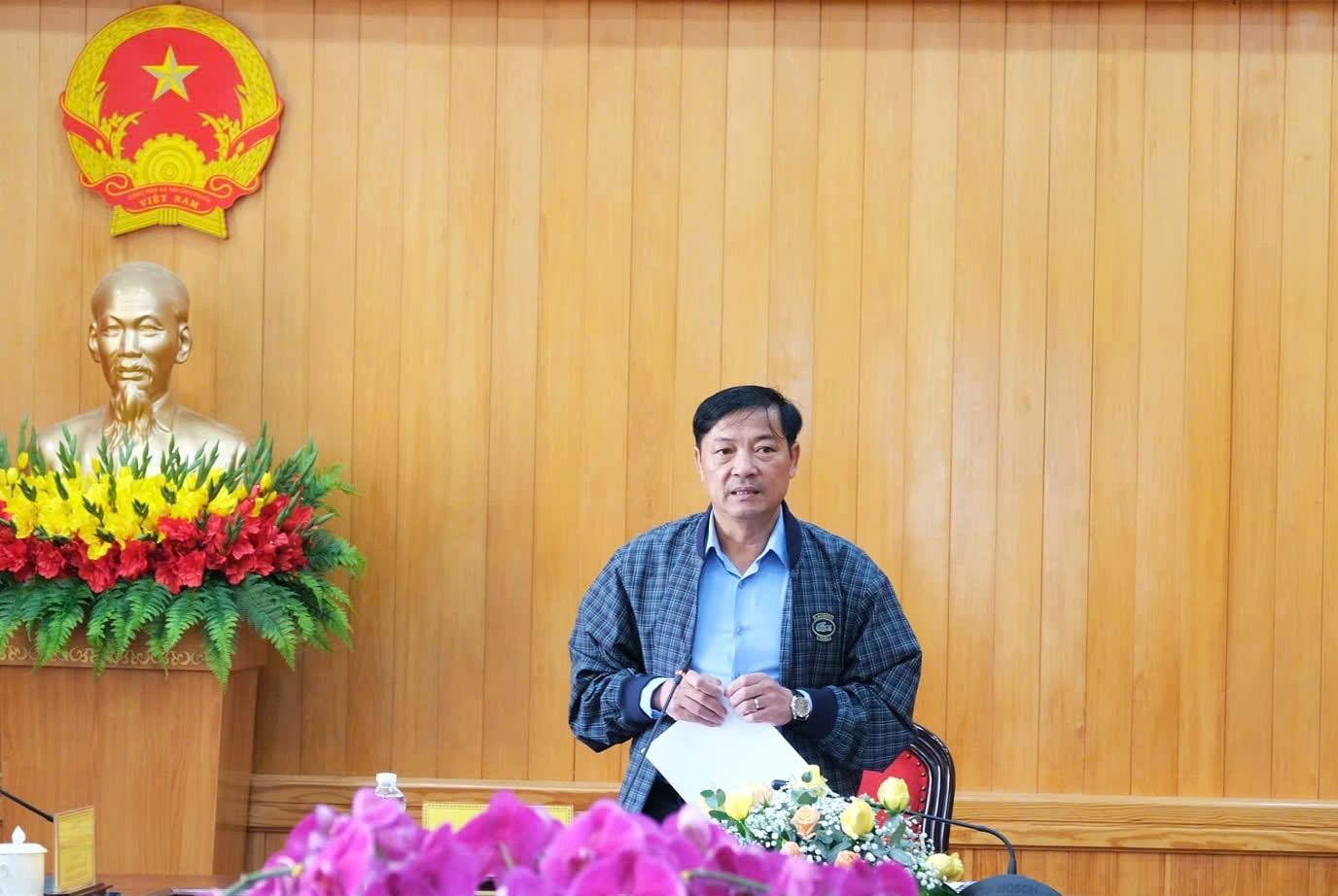 Ông Lê Trọng Yên, Phó Chủ tịch Thường trực UBND tỉnh Lâm Đồng chỉ đạo tại buổi làm việc. Ảnh: Diễm Thương 