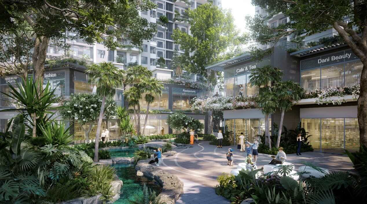 Cảnh quan tại khối đế hấp dẫn sự tập trung của cư dân, kích thích nhu cầu tiêu dùng  