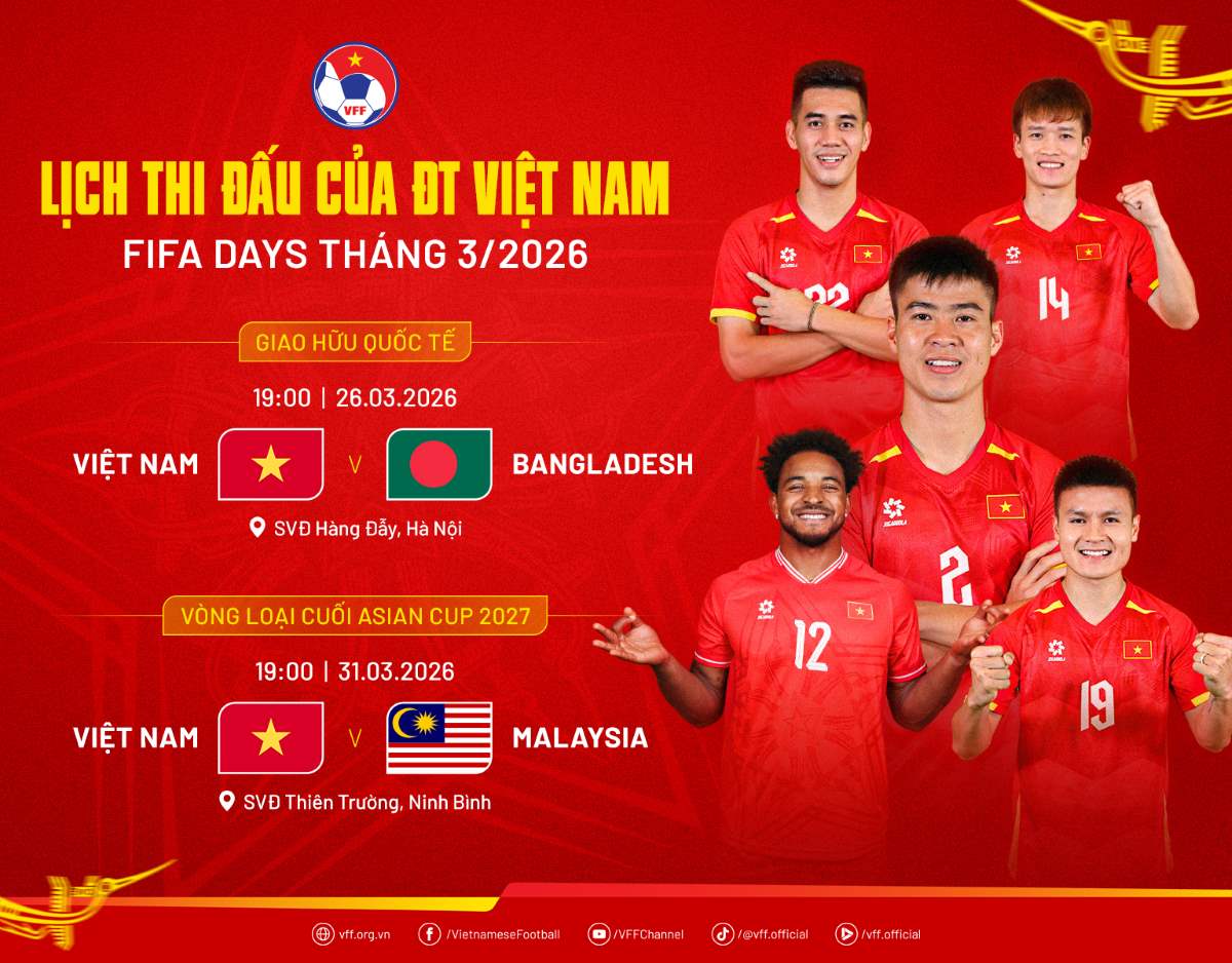 The Vietnamese team will play a friendly match with the Bangladesh team, then meet the Malaysian team. Photo: VFF