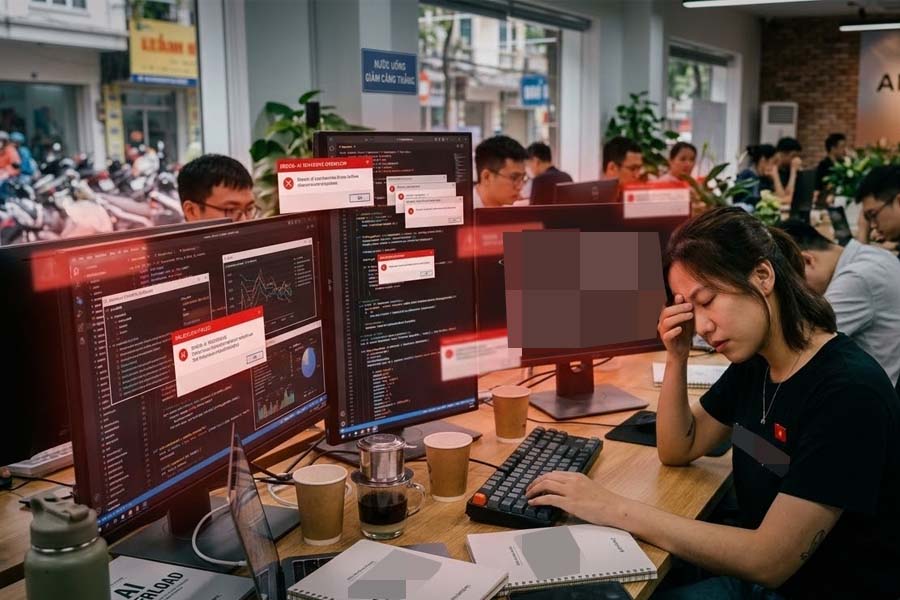 Using AI too much can make employees tired and make mistakes. Graphics: Cat Tien