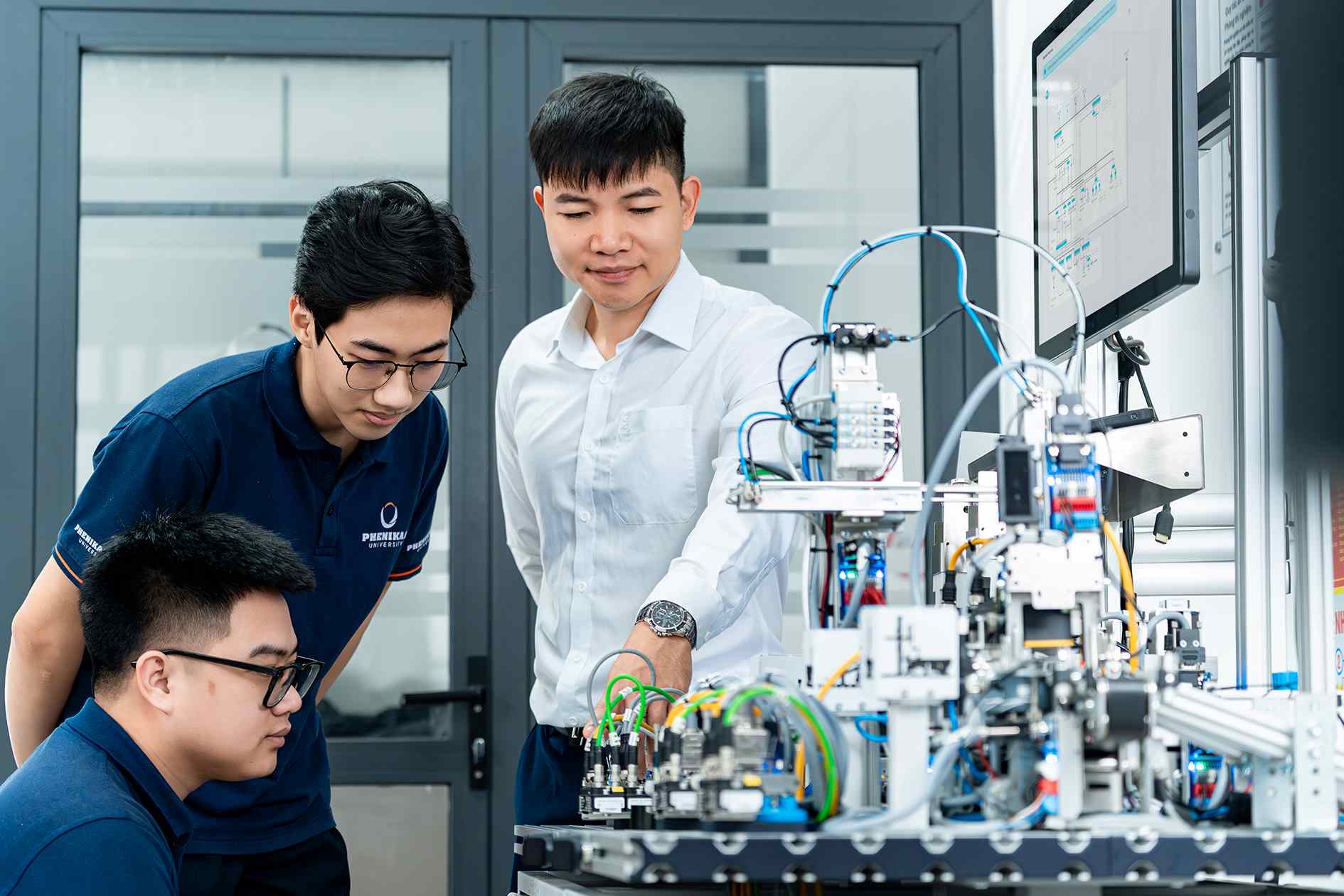 Phenikaa University students in the practice room. Photo: Phenikaaa University