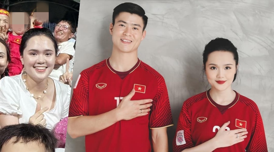 Quynh Anh is radiant on Thien Truong field. Photo: Cut from video.