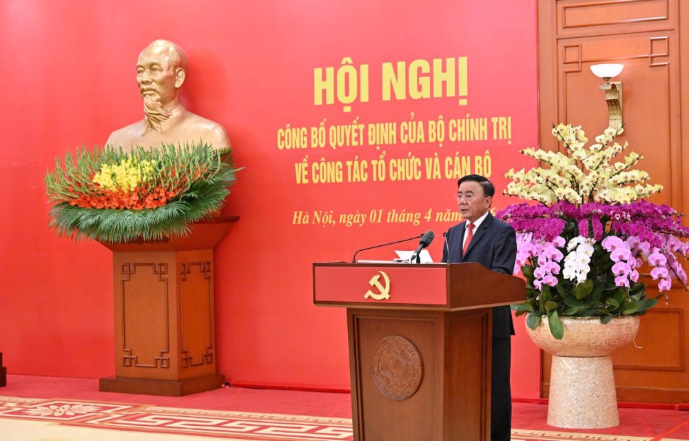 Ủy viên Bộ Chính trị, Thường trực Ban Bí thư Trần Cẩm Tú phát biểu tại Hội nghị. Ảnh: Kim Thanh