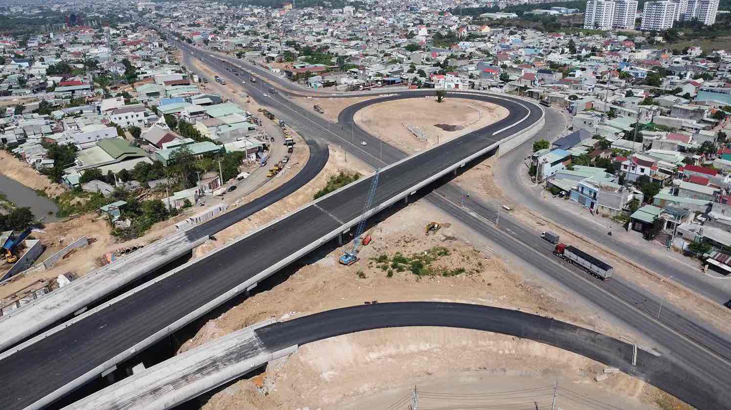 Điểm đầu cao tốc Biên Hòa - Vũng Tàu tại nút giao đường Võ Nguyên Giáp (phường Phước Tân, tỉnh Đồng Nai). Ảnh: HAC