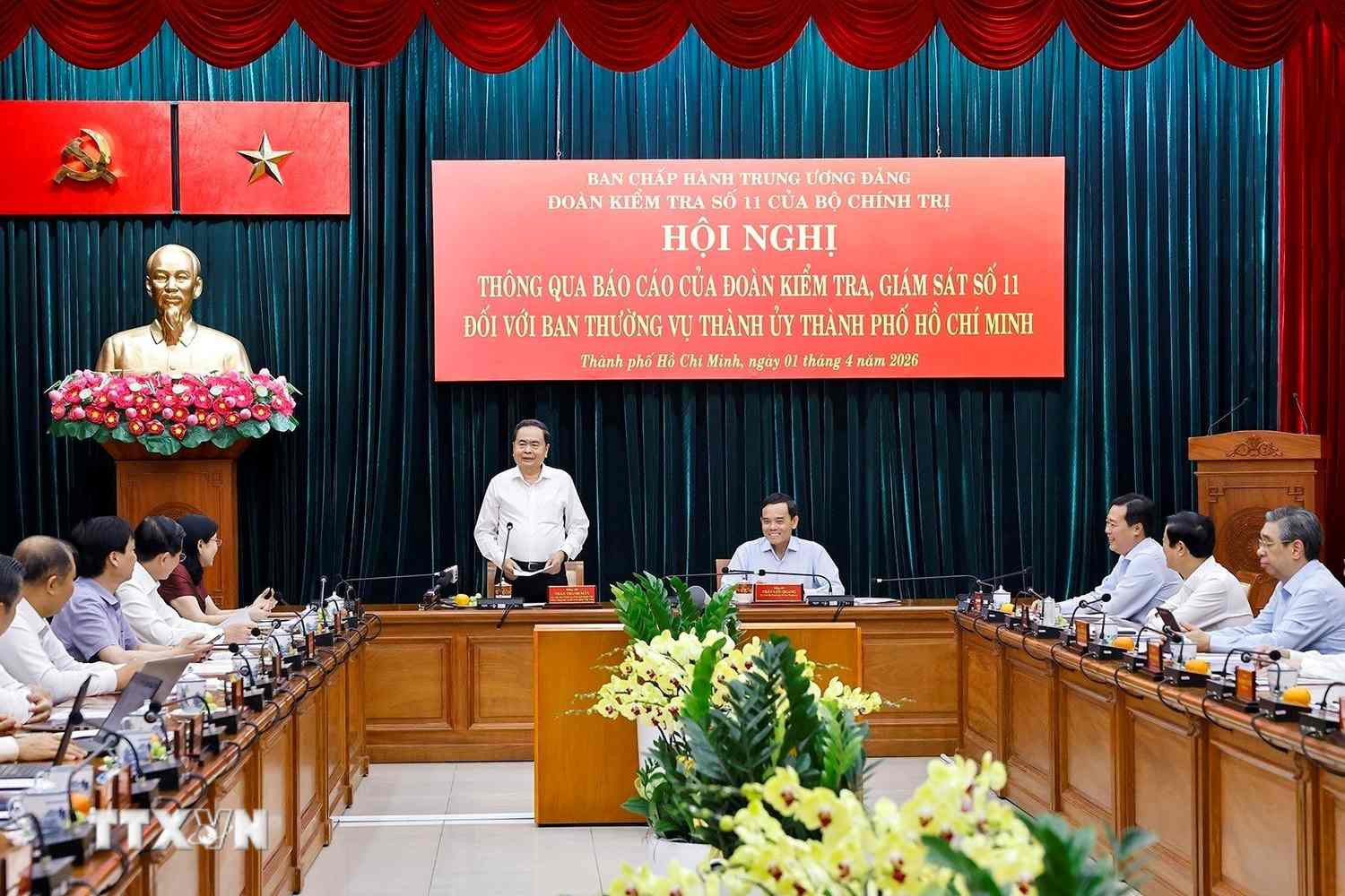 Chủ tịch Quốc hội Trần Thanh Mẫn phát biểu tại Hội nghị. Ảnh: TTXVN