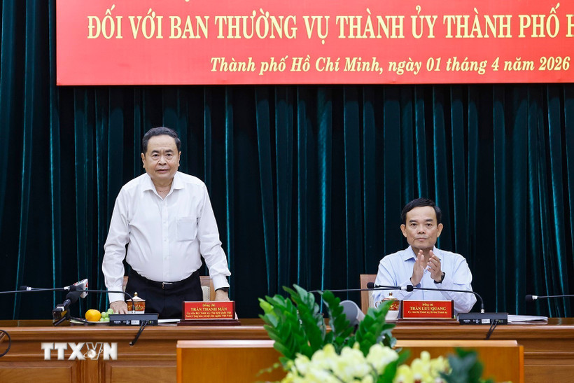 National Assembly Chairman Tran Thanh Man chaired the Conference. Photo: VNA