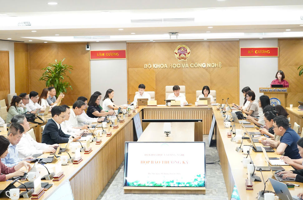 Ngày 1.4, tại Hà Nội, Bộ Khoa học và Công nghệ tổ chức họp báo thường kỳ tháng 3. Ảnh: Hạo Thiên
