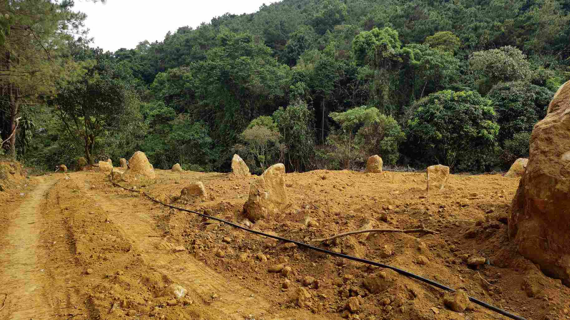 Khu vực quả đồi bị san gạt, đào múc trên đèo Bảo Lộc (phường 3 Bảo Lộc, Lâm Đồng). Ảnh: Phúc Khánh 