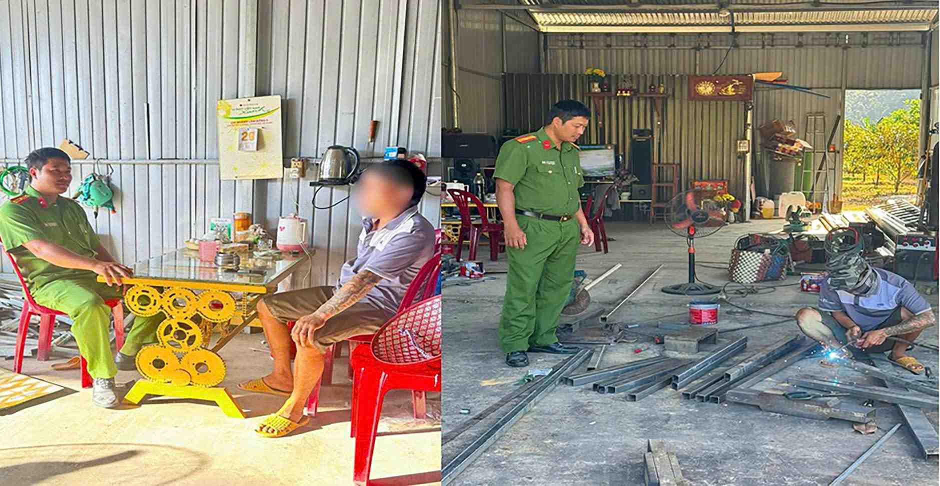 Công an xã Cát Tiên 3 (Lâm Đồng) hỗ trợ người hoàn lương tái hòa nhập cộng đồng. Ảnh: Lê Tiến 