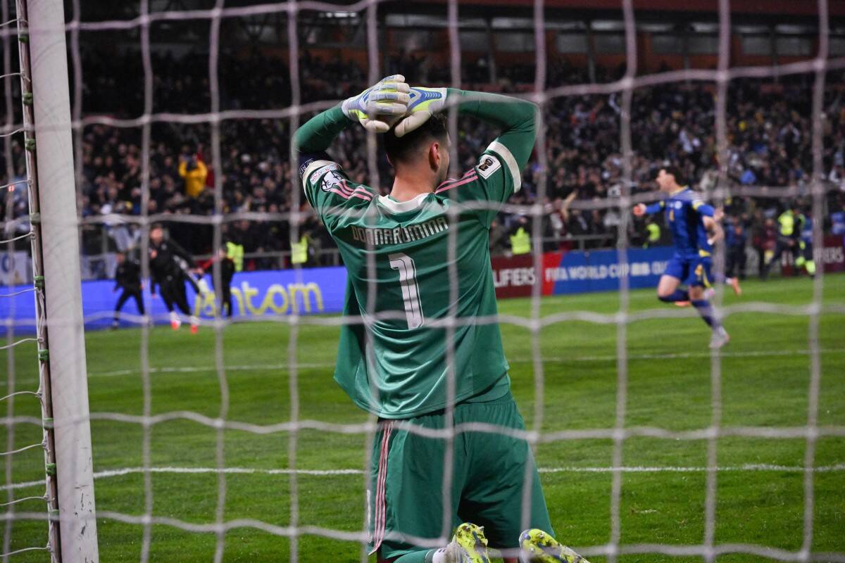 The disappointment of goalkeeper Gianluigi Donnarumma.  Photo: AFP