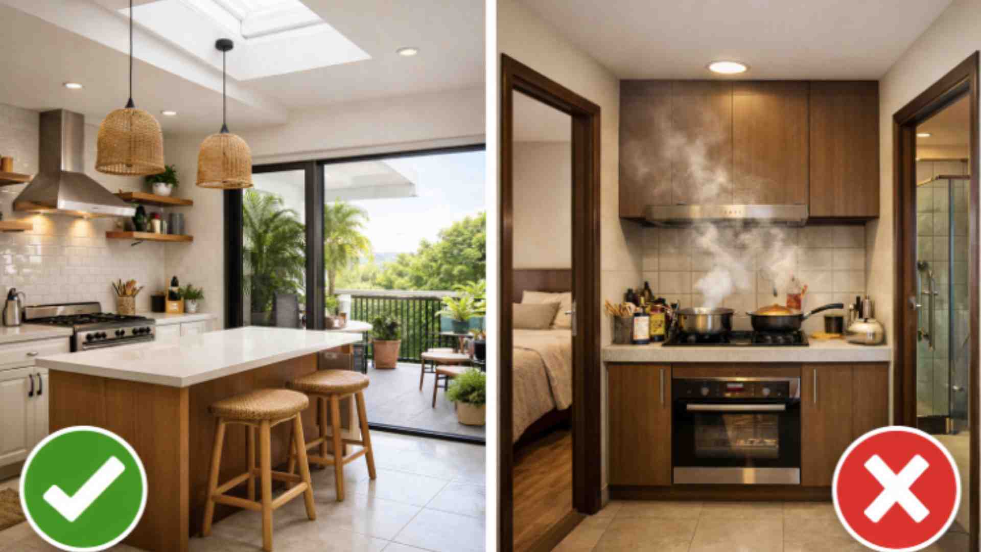 Arranging a spacious kitchen, separating the rest area, helps ensure hygiene and improve the quality of life. Graphics: Ha May