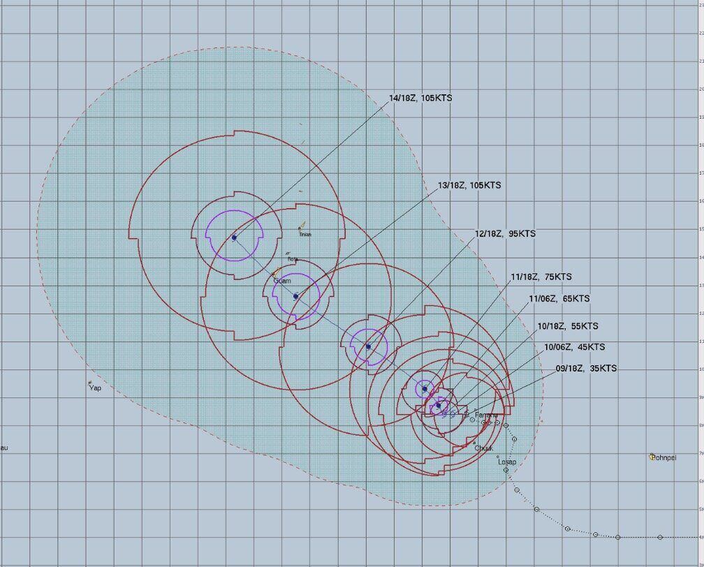 Forecast of Typhoon Sinlaku's path. Photo: JTWC