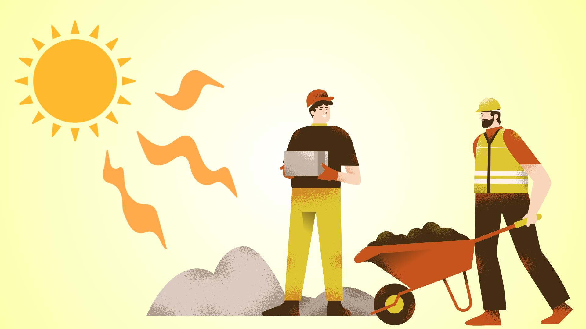 3 formas de ayudar a los trabajadores al aire libre a evitar los golpes de calor en los días calurosos.