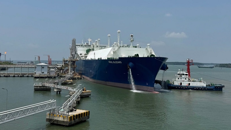 Ngày 08.4.2026, chuyến tàu KOOL BLIZZARD cũng đã được tiếp nhận, bổ sung thêm khoảng 27.300 tấn LNG vào hệ thống. Ảnh: PV GAS