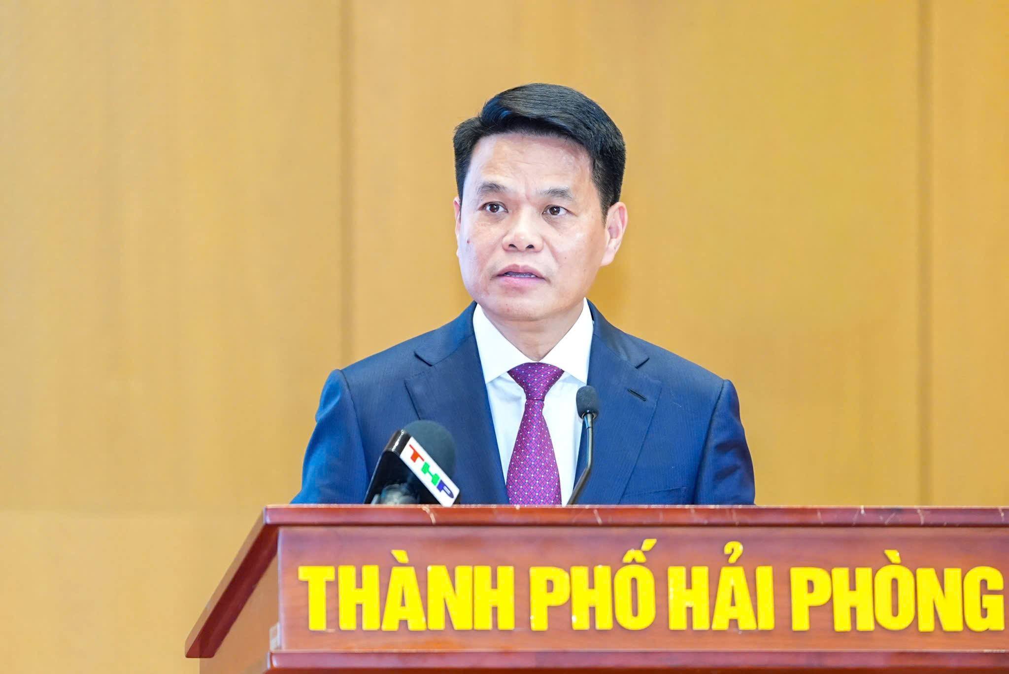 Mr. Le Ngoc Chau - the new Secretary of Hai Phong City Party Committee - speaks to receive his assignment. Photo: Hai Phong e-Portal