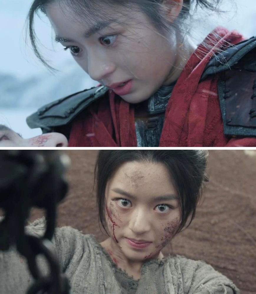 Hoàng Dương Điền Điềm liên tục trợn mắt. Ảnh: Nhà sản xuất