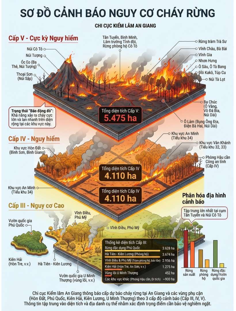 Cảnh báo nguy cơ cháy rừng.