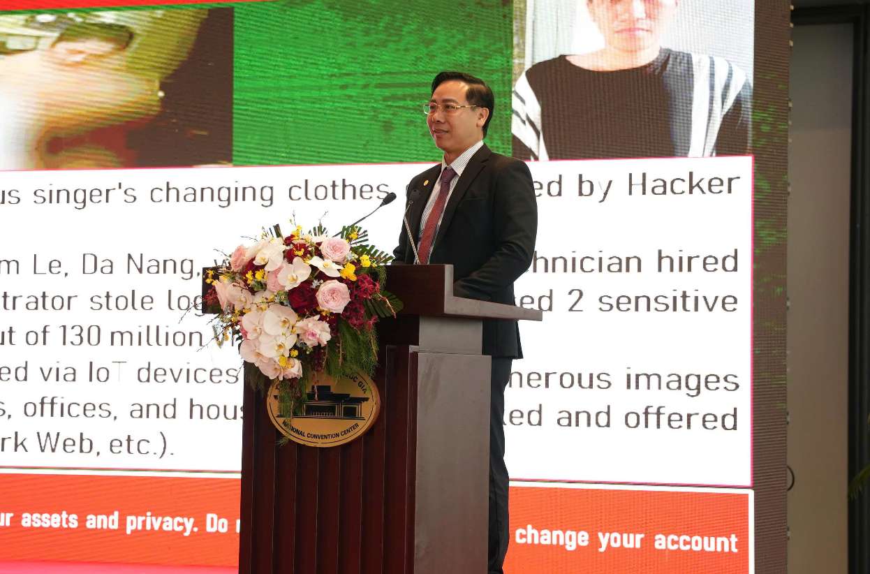 Thượng tá Nguyễn Đình Đỗ Thi, Phó Trưởng phòng Tham mưu, Cục An ninh mạng và phòng, chống tội phạm sử dụng công nghệ cao - Bộ Công an nhấn mạnh dữ liệu đang trở thành mỏ vàng của tin tặc. Ảnh: FSI DDS