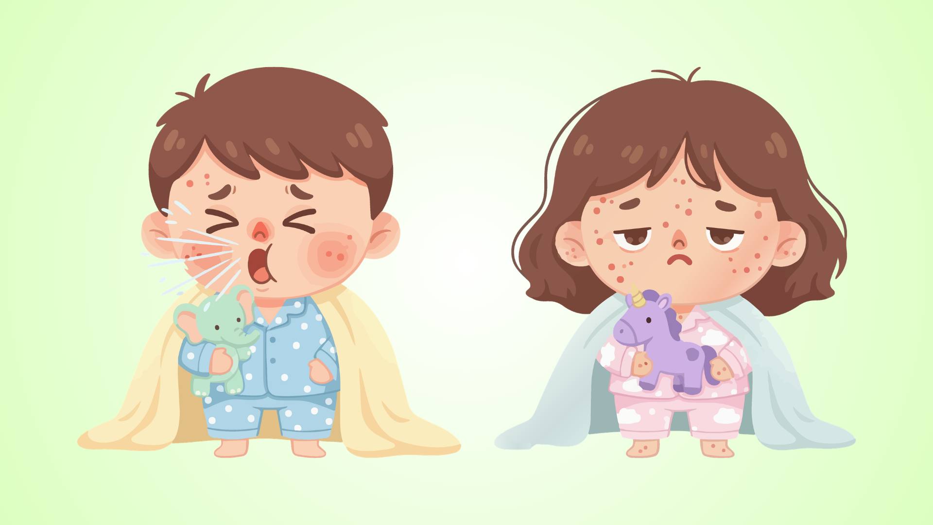 Nutrition helps children with measles increase resistance and recover quickly.