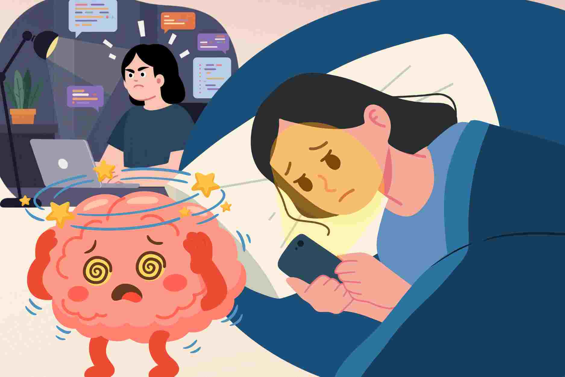 Sleep, stress and screen usage time shape brain health