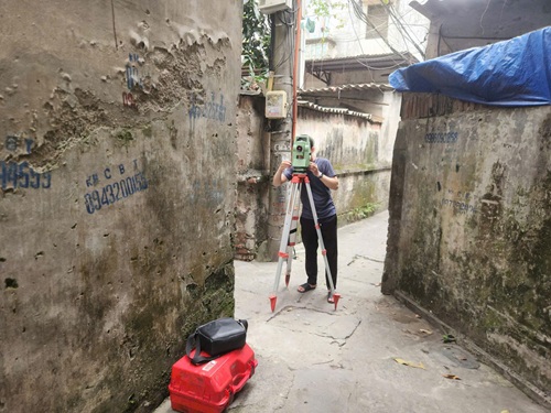 Công tác đo đạc, kiểm đếm, giải phóng mặt bằng Dự án Bảo tàng Lịch sử Quốc gia tại Xuân Đỉnh. Ảnh: Minh Hạnh