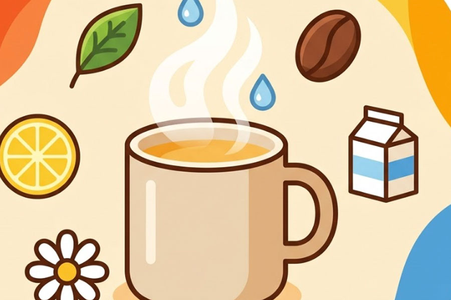 따뜻한 음료는 정수 못지않게 효과적으로 수분을 보충하는 데 도움이 됩니다. 그래픽: 티엔 년