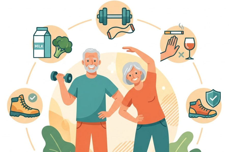 Healthy bones after age 50: Simple ways to apply every day. Graphics: Thien Nhan