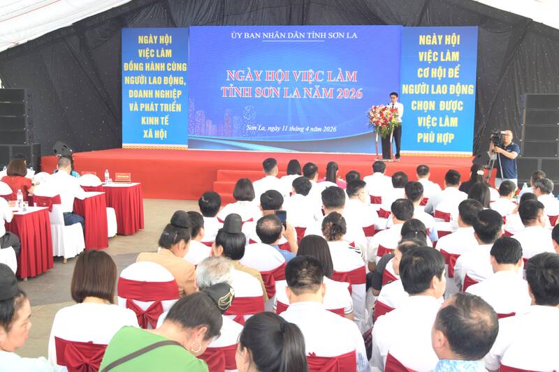 Lễ Khai mạc Ngày hội việc làm tỉnh Sơn La năm 2026. Ảnh: Trường Sơn
