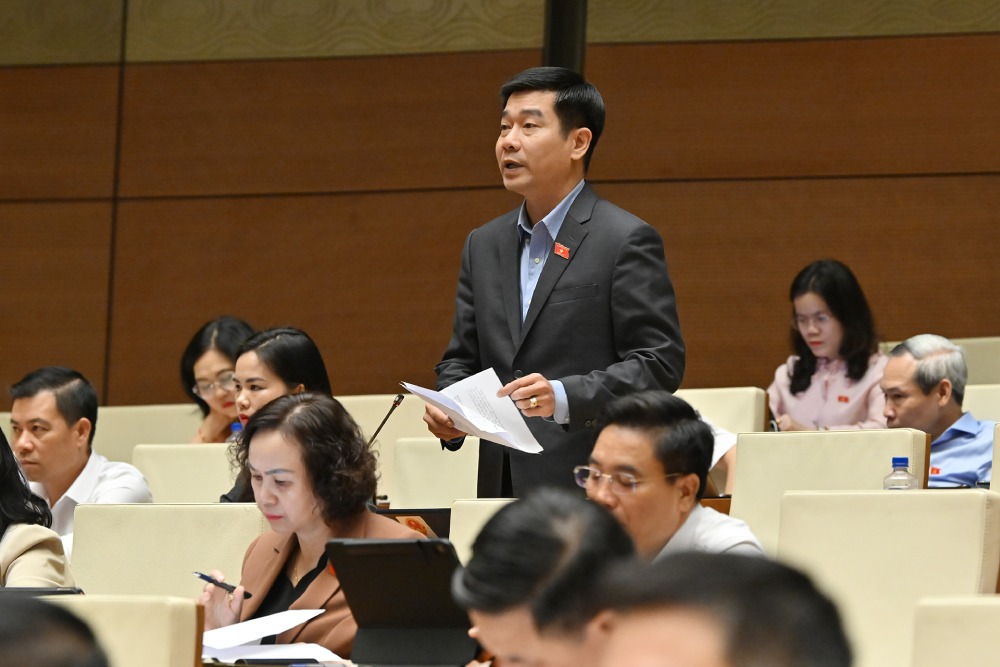 Đại biểu Lê Thanh Hoàn phát biểu. Ảnh: Phạm Đông