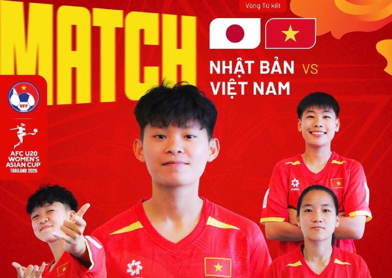 Vietnam U20 women's team meets Japan U20 women's team in the Asian quarter-finals of 2026. Photo: VFF