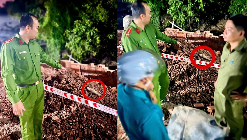 105mm artillery shells left over from the war are promptly coordinated by functional forces to handle and ensure the safety of the area. Photo: CACC