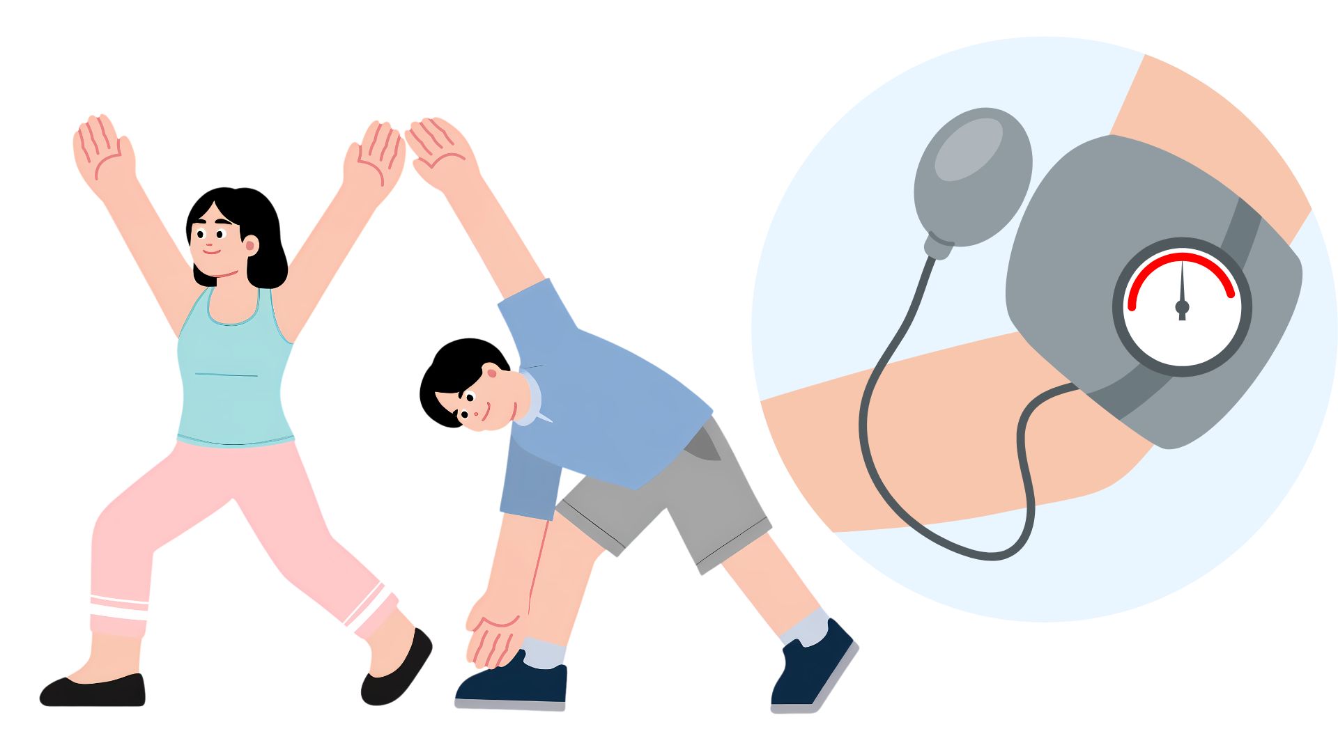 El ejercicio ayuda a controlar la presión arterial. Gráfico: Thanh Thanh