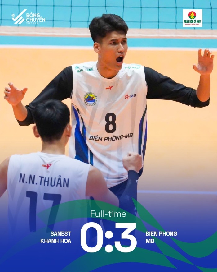 Biên Phòng dễ dàng đánh bại Sanest Khánh Hòa 3-0. Ảnh: BCVN