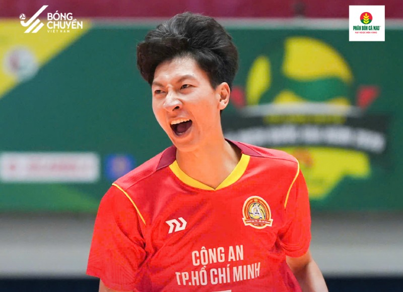 La policía de la ciudad de Ho Chi Minh está rindiendo bien en el campeonato nacional de voleibol. Foto: BCVN