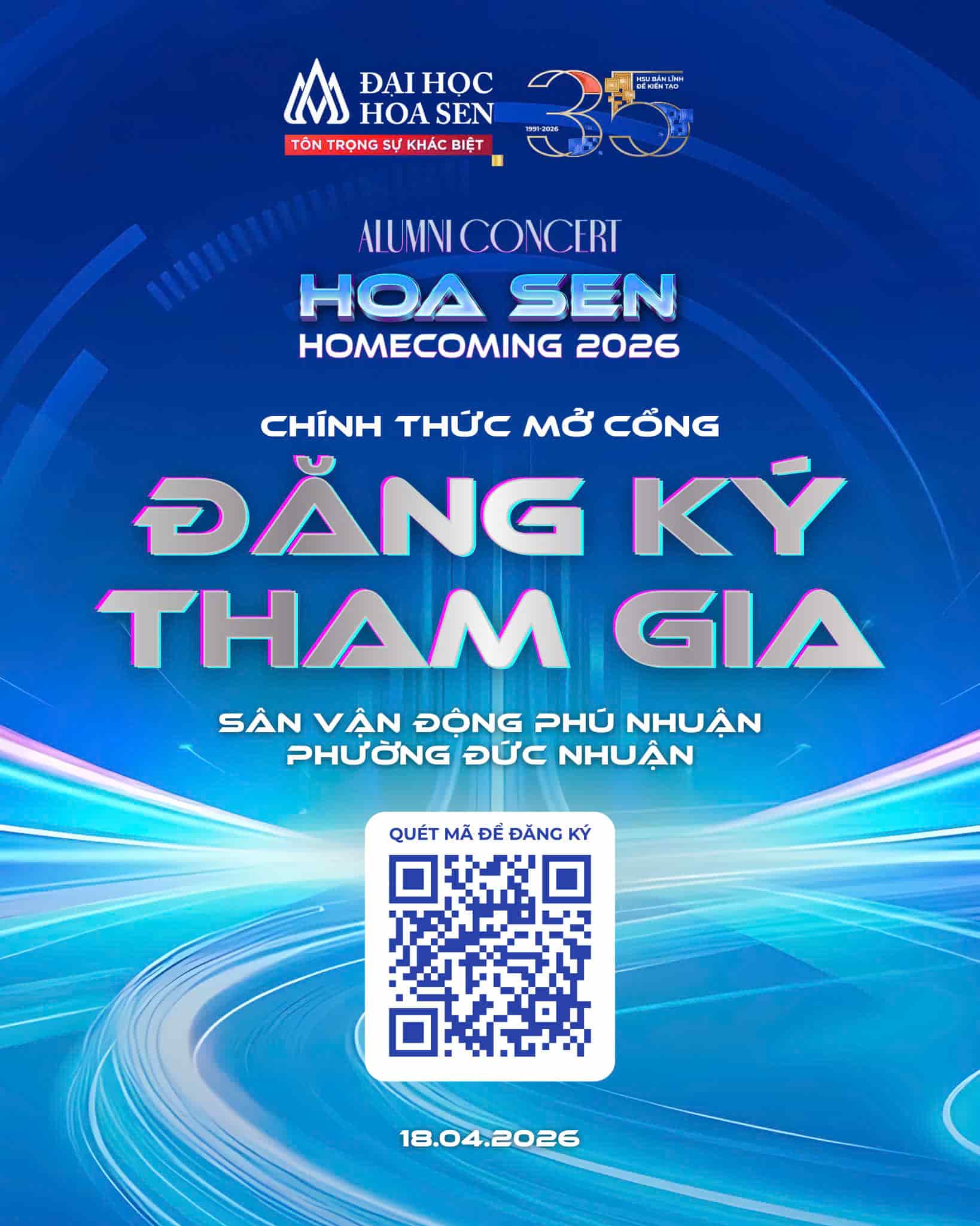 Thông tin sự kiện Alumni Concert - Hoa Sen Homecoming 2026. Ảnh: Bình Quý