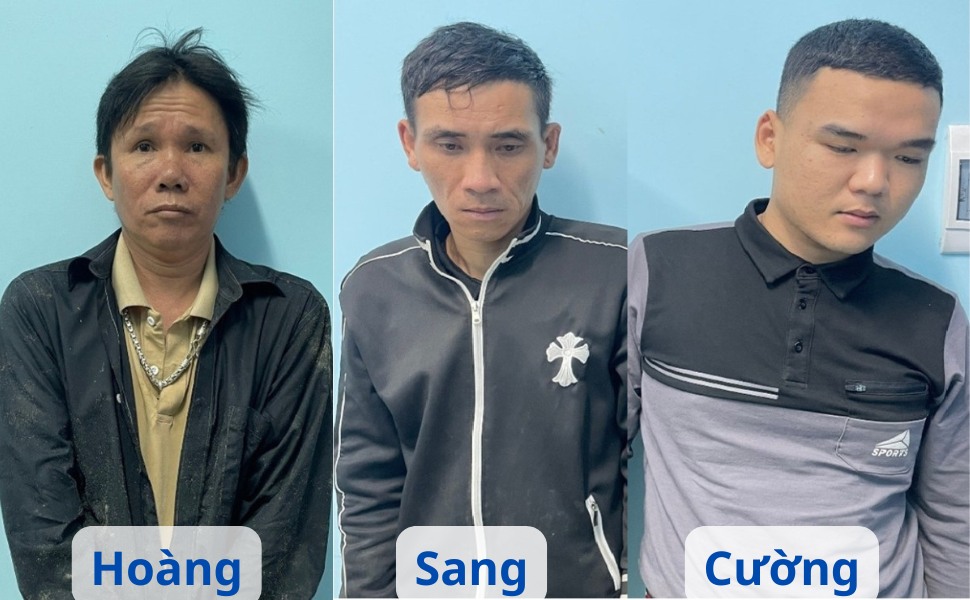 3 đối tượng trộm cắp tài sản tại cơ quan công an. Ảnh: Công an