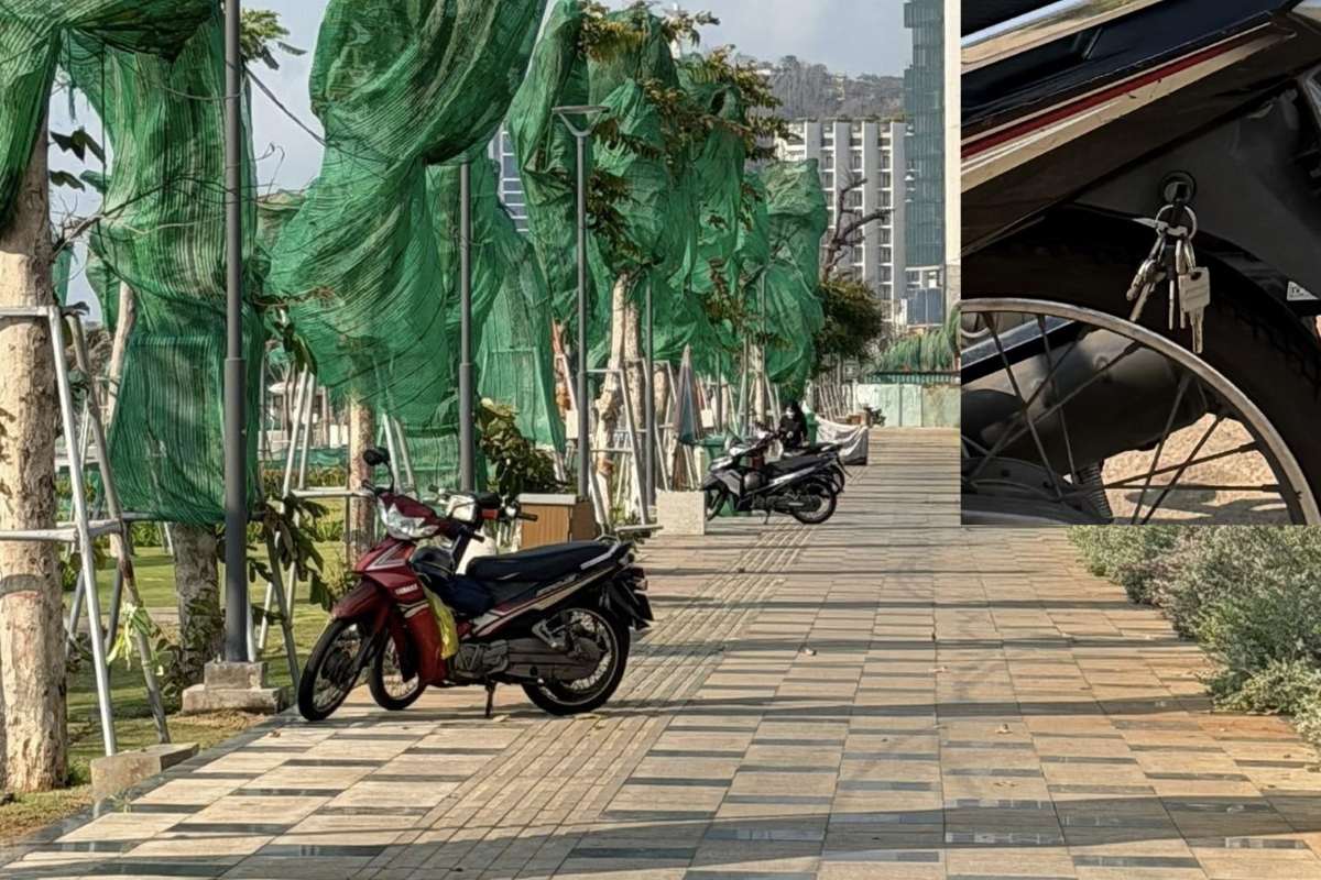 ブンタウでは、規定に違反した駐車、さらには車にキーを置き忘れるケースも多くあります。写真:CAVT