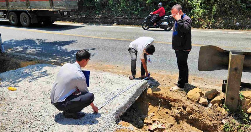 Lấn chiếm, thi công trái phép taluy đèo Bảo Lộc